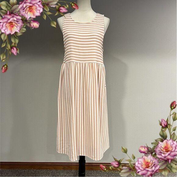 Orange creek striped sleeveless midi dress size medium - Picture 1 of 11